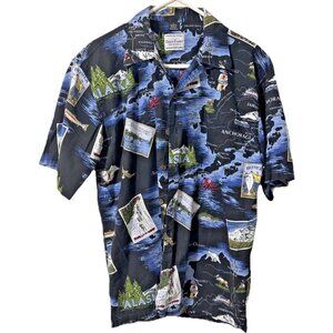 David Carey Originals Alaska Fishing Button Down Shirt Size Large